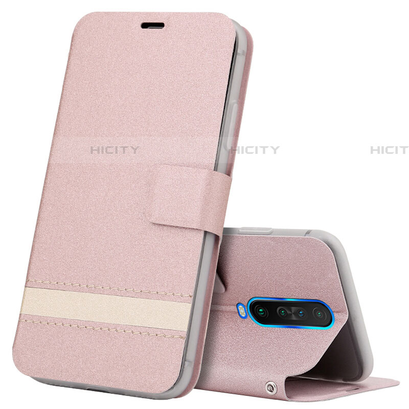 Coque Portefeuille Livre Cuir Etui Clapet L04 pour Xiaomi Redmi K30 4G Or Rose Plus