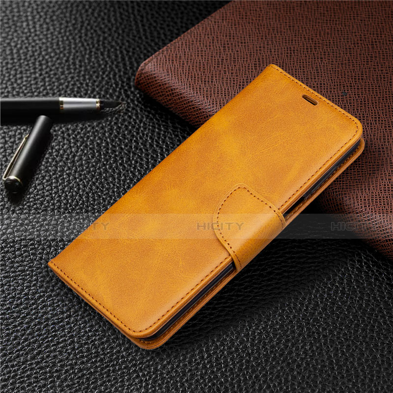 Coque Portefeuille Livre Cuir Etui Clapet L04 pour Xiaomi Redmi Note 9 Pro Max Orange Plus