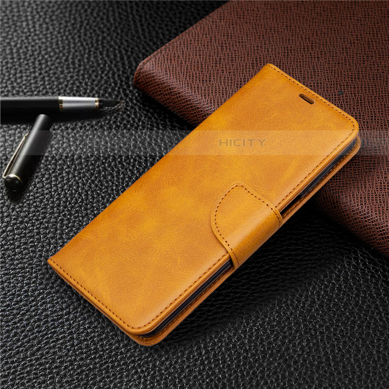 Coque Portefeuille Livre Cuir Etui Clapet L04 pour Xiaomi Redmi Note 9S Orange Plus