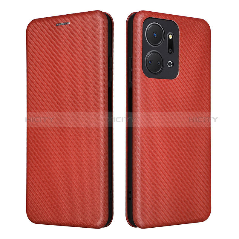 Coque Portefeuille Livre Cuir Etui Clapet L04Z pour Huawei Honor X7a Rouge Plus