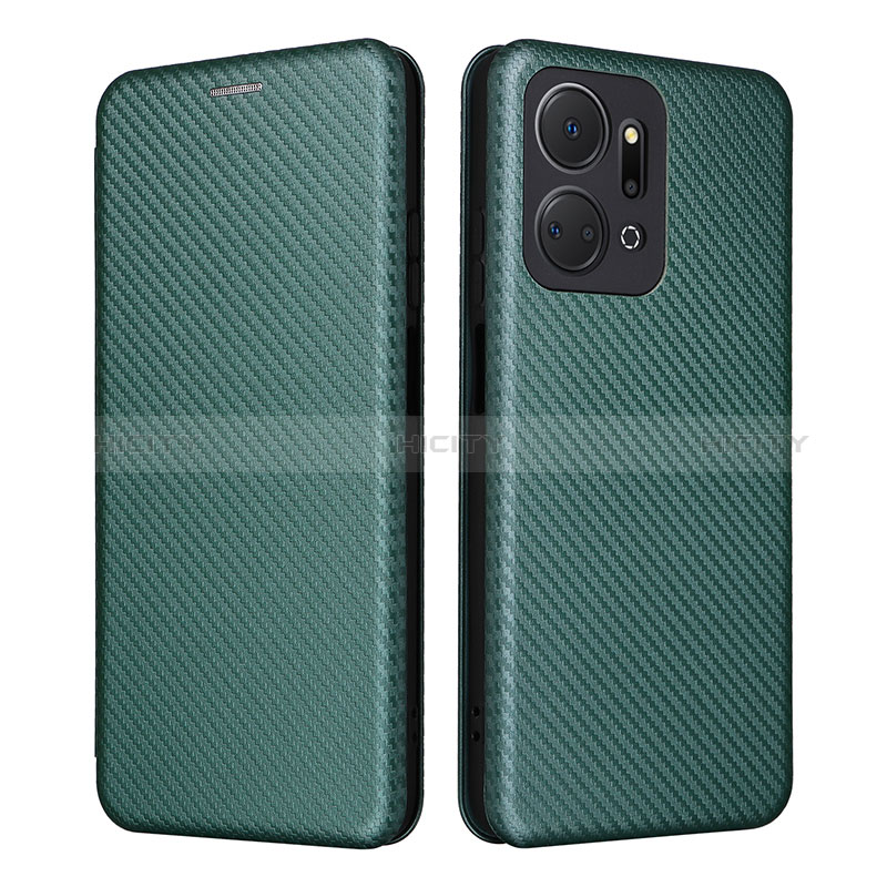 Coque Portefeuille Livre Cuir Etui Clapet L04Z pour Huawei Honor X7a Vert Plus