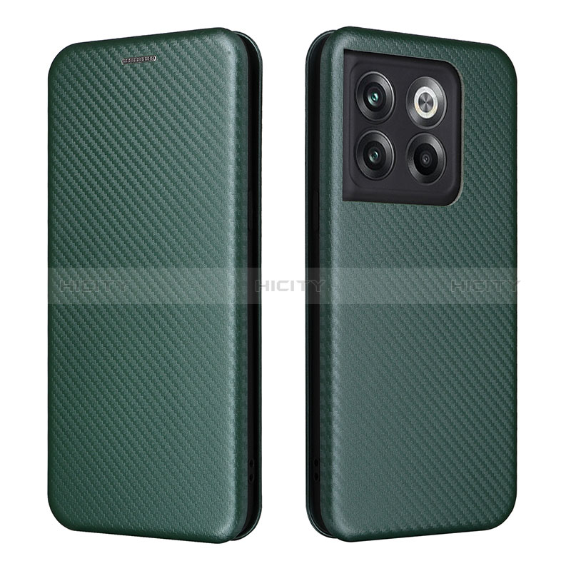 Coque Portefeuille Livre Cuir Etui Clapet L04Z pour OnePlus 10T 5G Vert Plus