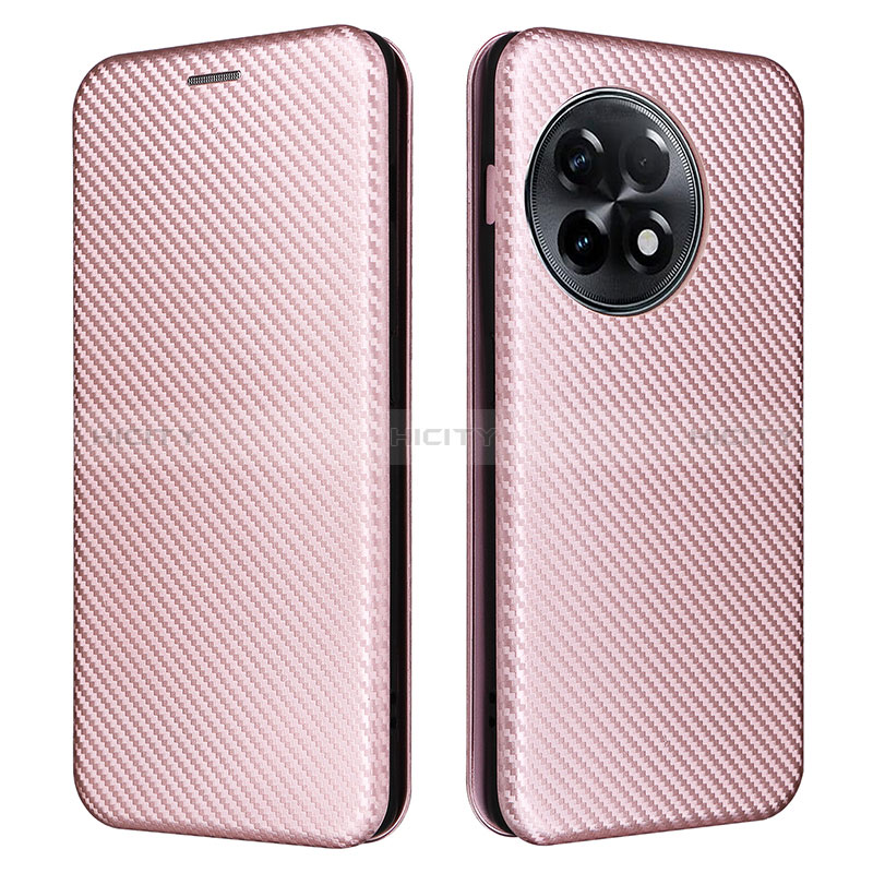 Coque Portefeuille Livre Cuir Etui Clapet L04Z pour OnePlus 11R 5G Or Rose Plus