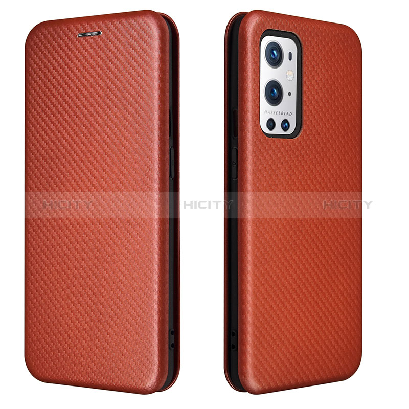 Coque Portefeuille Livre Cuir Etui Clapet L04Z pour OnePlus 9 Pro 5G Marron Plus