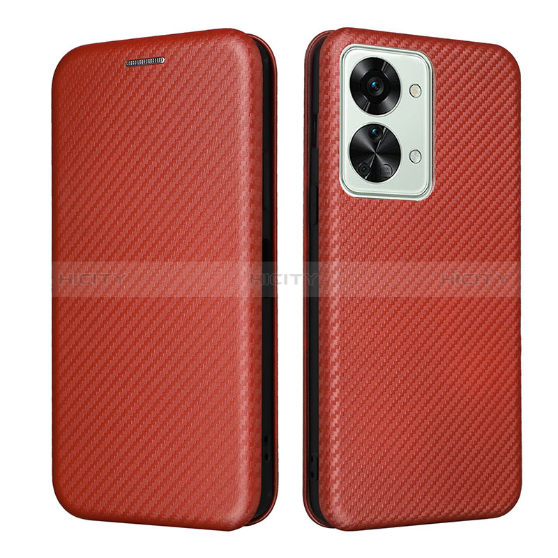 Coque Portefeuille Livre Cuir Etui Clapet L04Z pour OnePlus Nord 2T 5G Marron Plus