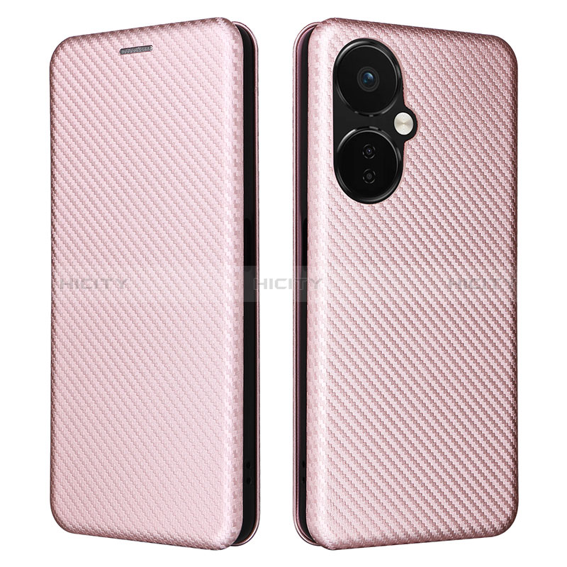 Coque Portefeuille Livre Cuir Etui Clapet L04Z pour OnePlus Nord CE 3 5G Or Rose Plus