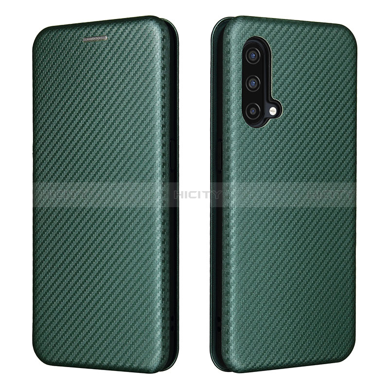 Coque Portefeuille Livre Cuir Etui Clapet L04Z pour OnePlus Nord CE 5G Vert Plus