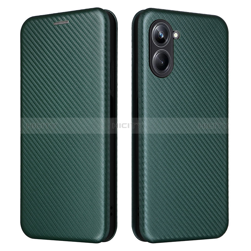 Coque Portefeuille Livre Cuir Etui Clapet L04Z pour Realme 10 Pro 5G Vert Plus