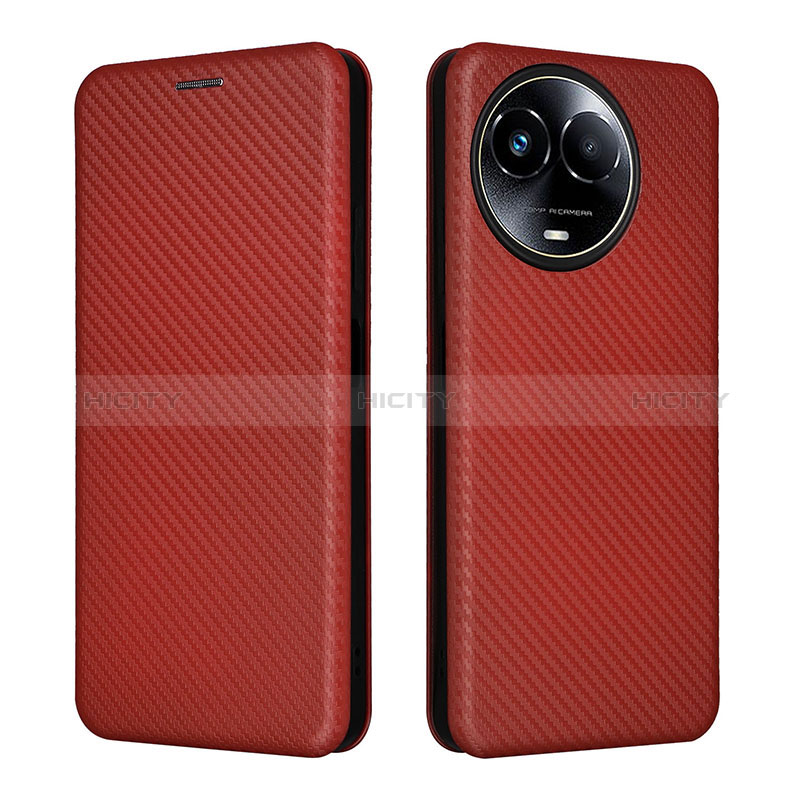 Coque Portefeuille Livre Cuir Etui Clapet L04Z pour Realme 11 5G Marron Plus