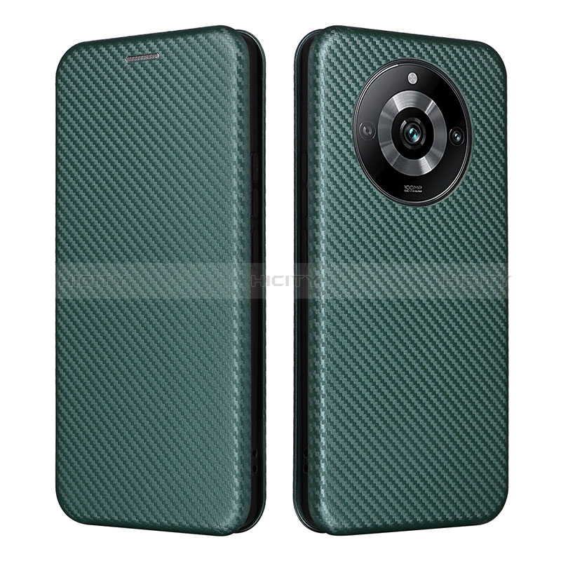 Coque Portefeuille Livre Cuir Etui Clapet L04Z pour Realme 11 Pro 5G Vert Plus