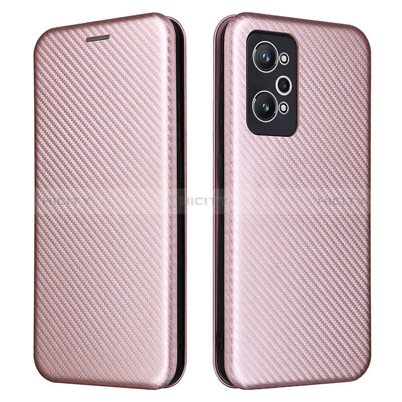 Coque Portefeuille Livre Cuir Etui Clapet L04Z pour Realme GT Neo 3T 5G Or Rose Plus