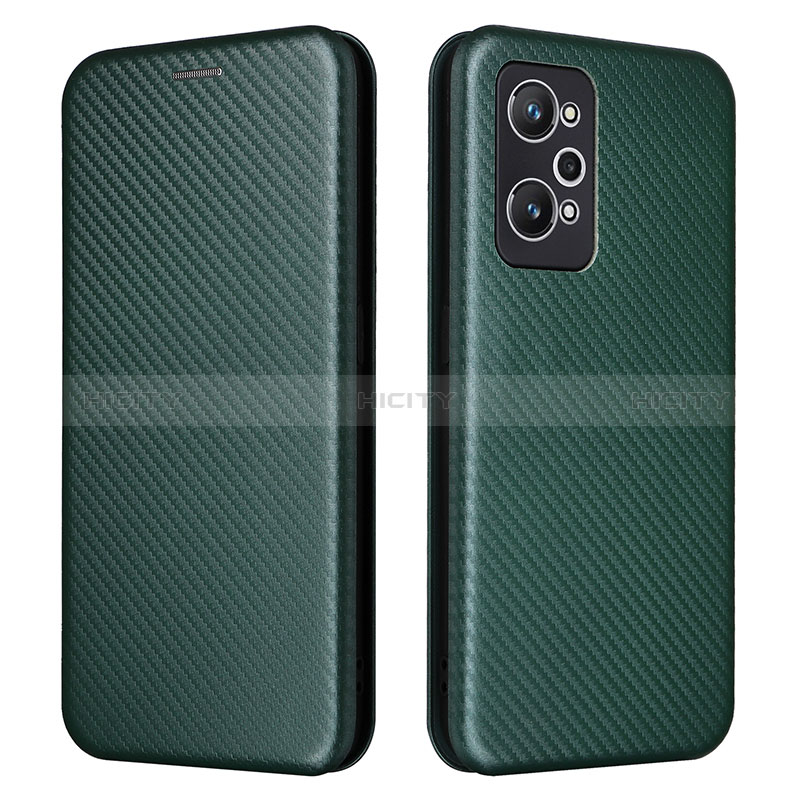 Coque Portefeuille Livre Cuir Etui Clapet L04Z pour Realme GT Neo 3T 5G Vert Plus