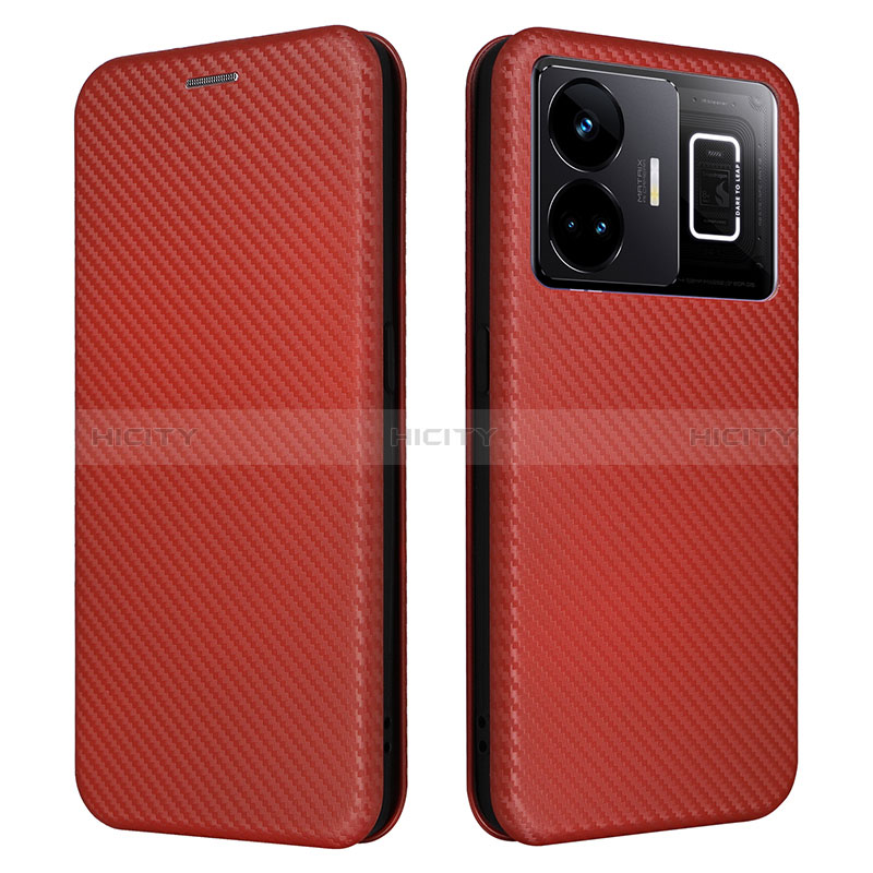 Coque Portefeuille Livre Cuir Etui Clapet L04Z pour Realme GT Neo5 5G Marron Plus