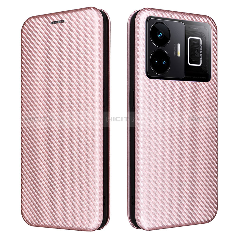 Coque Portefeuille Livre Cuir Etui Clapet L04Z pour Realme GT Neo5 5G Or Rose Plus