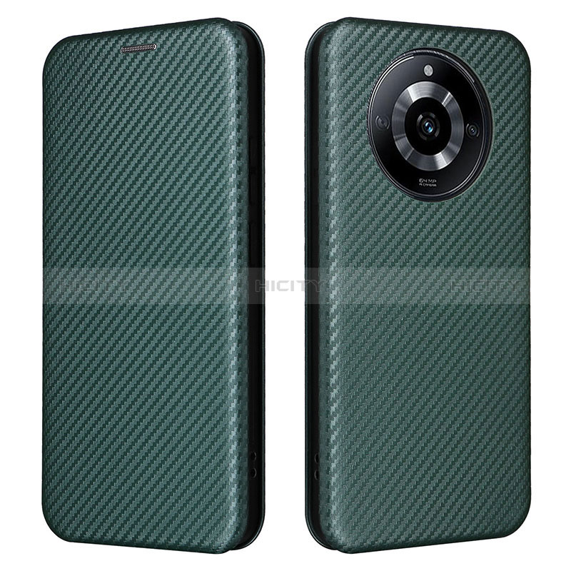 Coque Portefeuille Livre Cuir Etui Clapet L04Z pour Realme Narzo 60 5G Vert Plus