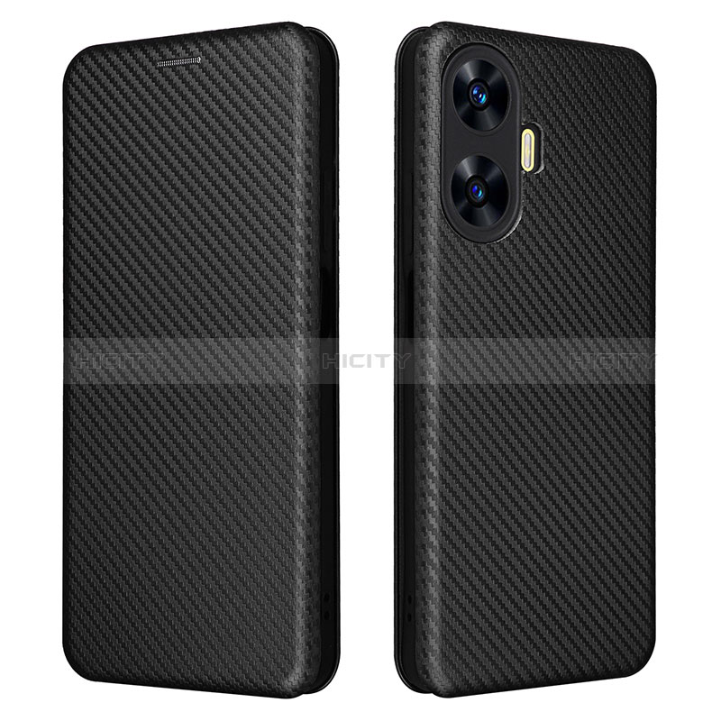 Coque Portefeuille Livre Cuir Etui Clapet L04Z pour Realme Narzo N55 Noir Plus