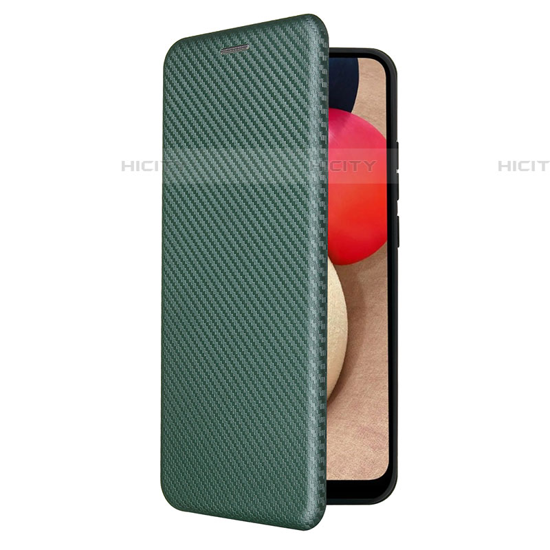 Coque Portefeuille Livre Cuir Etui Clapet L04Z pour Samsung Galaxy A03s Vert Plus