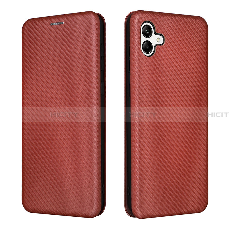 Coque Portefeuille Livre Cuir Etui Clapet L04Z pour Samsung Galaxy A04 4G Marron Plus