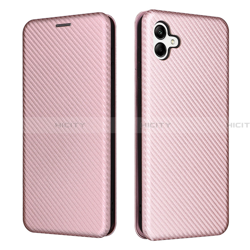 Coque Portefeuille Livre Cuir Etui Clapet L04Z pour Samsung Galaxy A04 4G Or Rose Plus