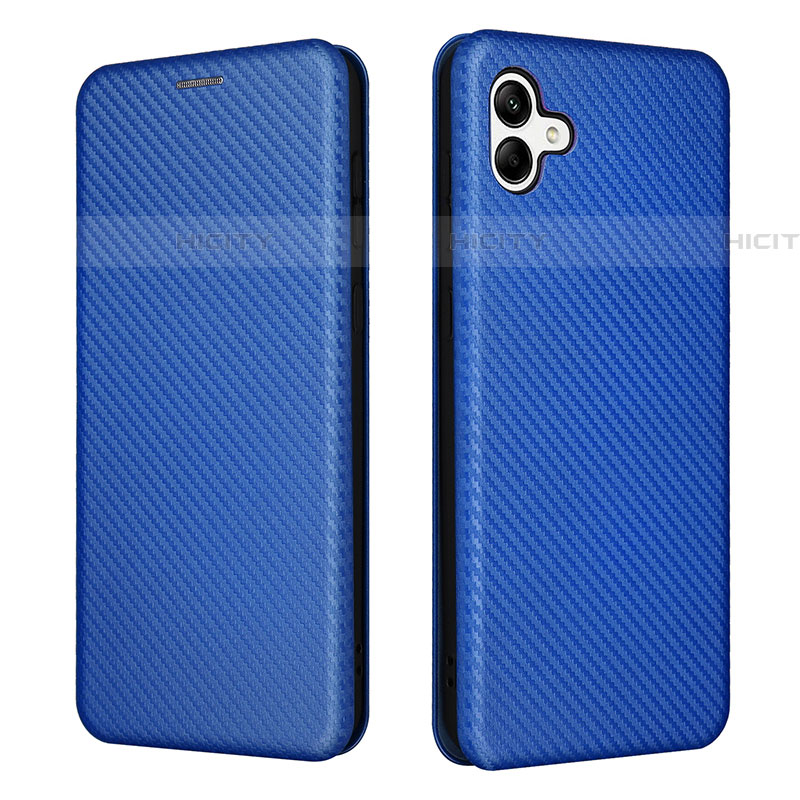 Coque Portefeuille Livre Cuir Etui Clapet L04Z pour Samsung Galaxy A04E Bleu Plus