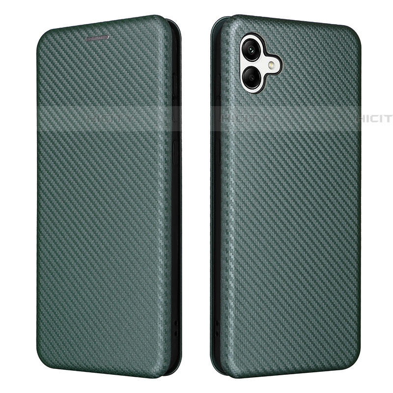 Coque Portefeuille Livre Cuir Etui Clapet L04Z pour Samsung Galaxy A04E Vert Plus