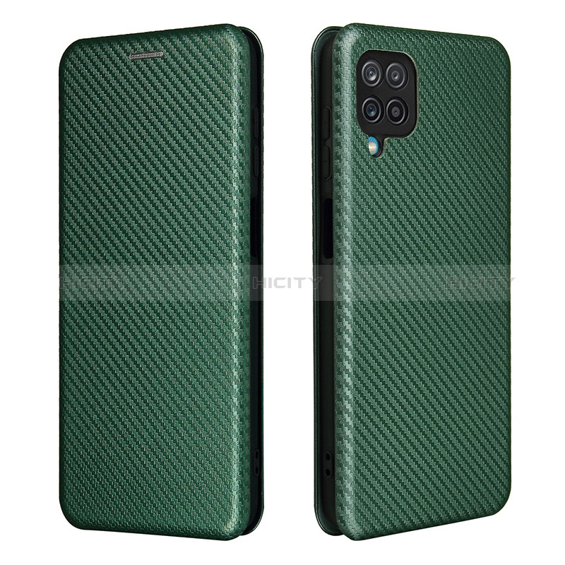 Coque Portefeuille Livre Cuir Etui Clapet L04Z pour Samsung Galaxy A12 Nacho Vert Plus