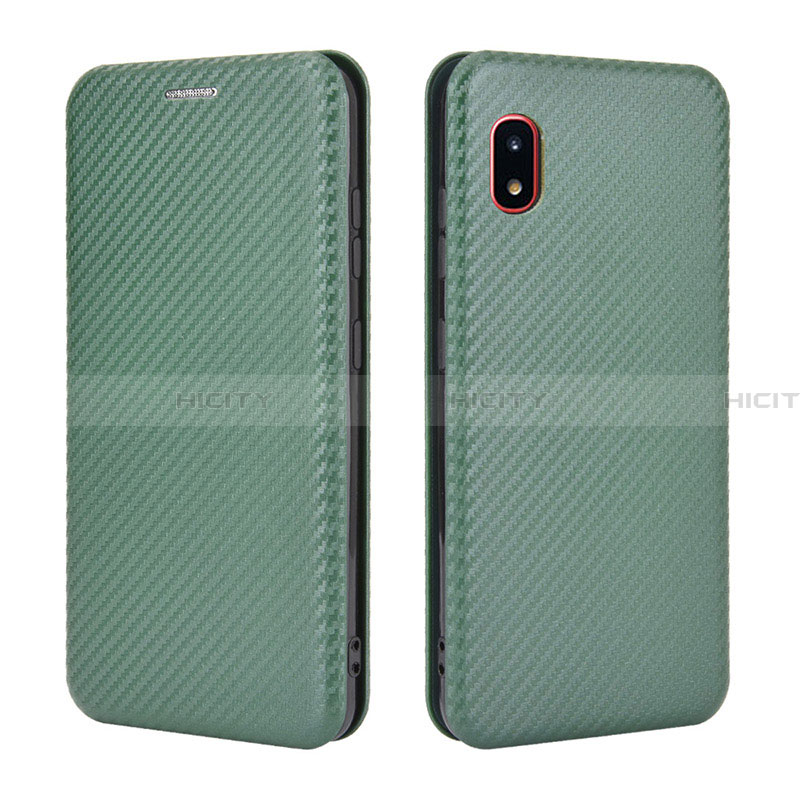 Coque Portefeuille Livre Cuir Etui Clapet L04Z pour Samsung Galaxy A20 SC-02M SCV46 Vert Plus