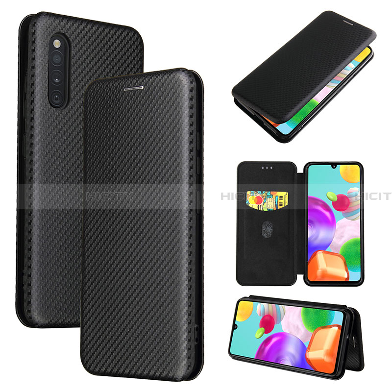 Coque Portefeuille Livre Cuir Etui Clapet L04Z pour Samsung Galaxy A41 SC-41A Noir Plus