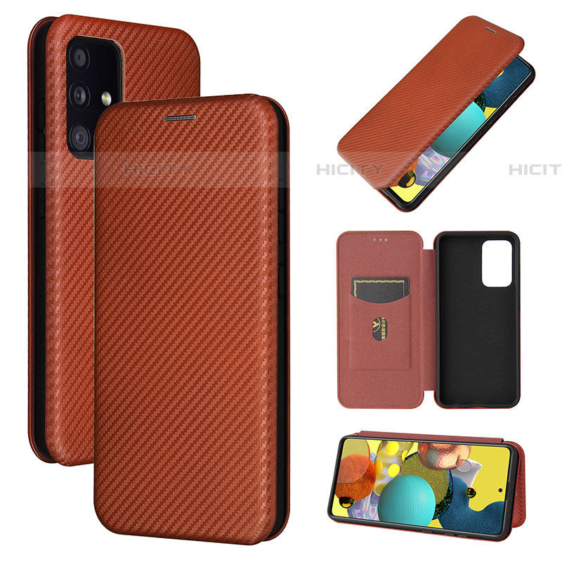 Coque Portefeuille Livre Cuir Etui Clapet L04Z pour Samsung Galaxy A52 5G Marron Plus