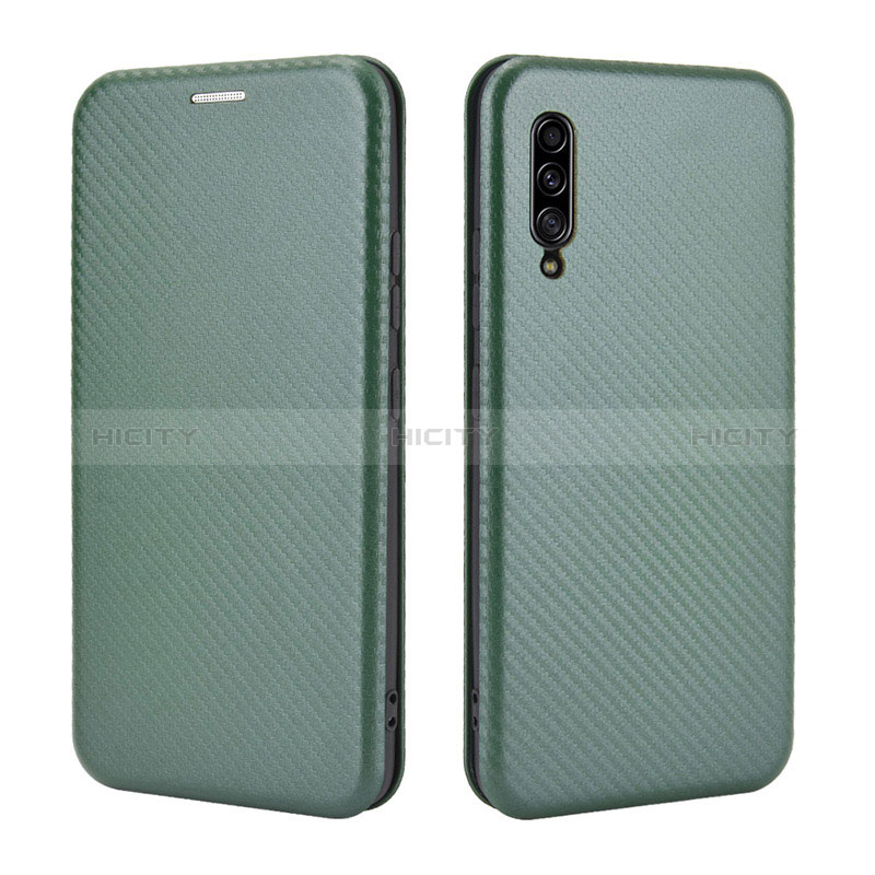 Coque Portefeuille Livre Cuir Etui Clapet L04Z pour Samsung Galaxy A90 5G Vert Plus