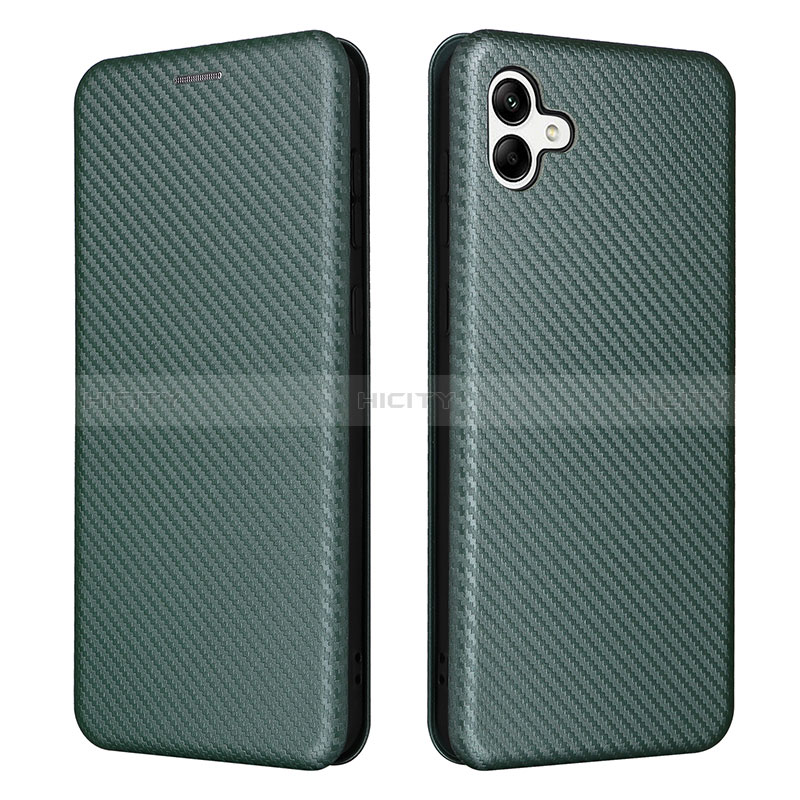 Coque Portefeuille Livre Cuir Etui Clapet L04Z pour Samsung Galaxy M04 Vert Plus