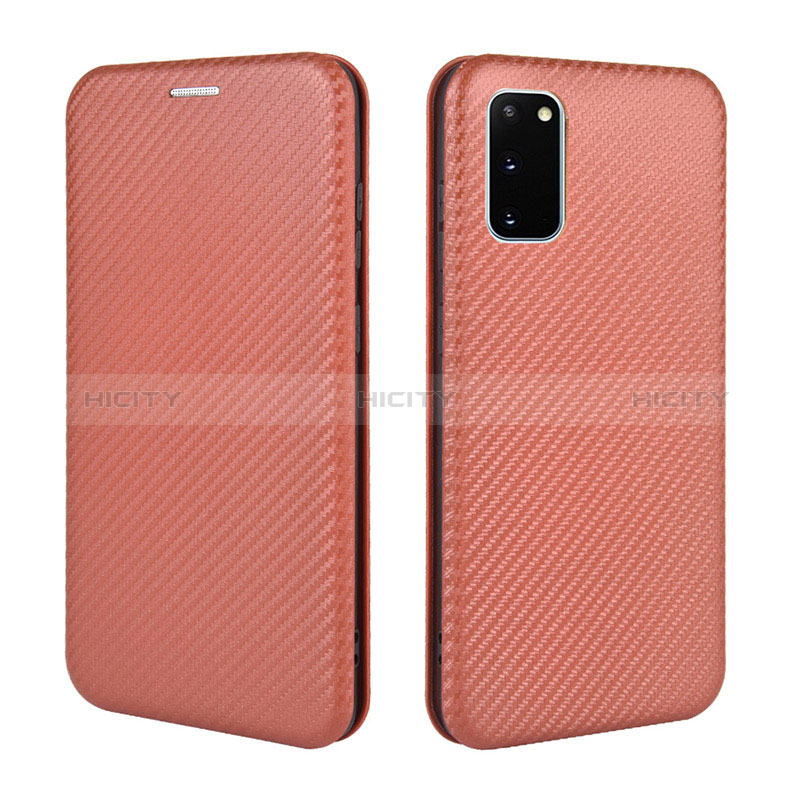 Coque Portefeuille Livre Cuir Etui Clapet L04Z pour Samsung Galaxy S20 FE (2022) 5G Marron Plus