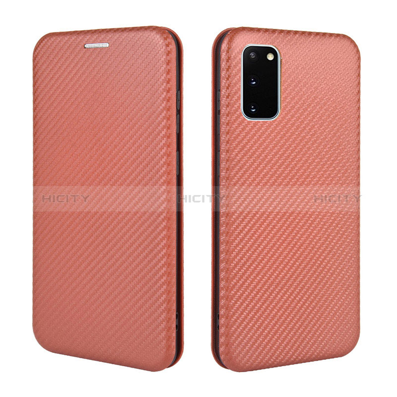 Coque Portefeuille Livre Cuir Etui Clapet L04Z pour Samsung Galaxy S20 FE 5G Marron Plus