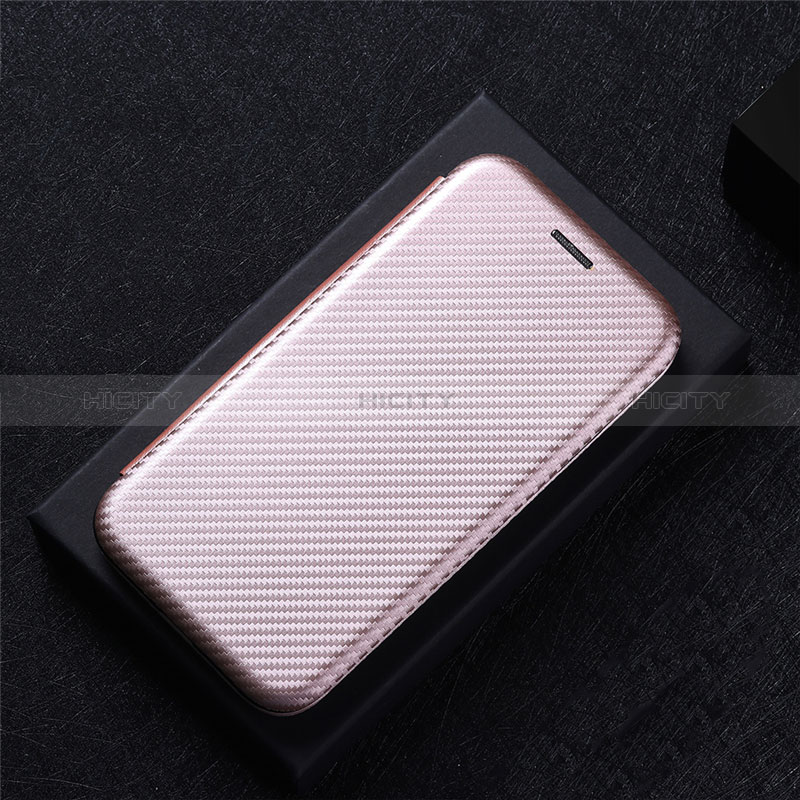 Coque Portefeuille Livre Cuir Etui Clapet L04Z pour Sharp Aquos Sense8 Or Rose Plus