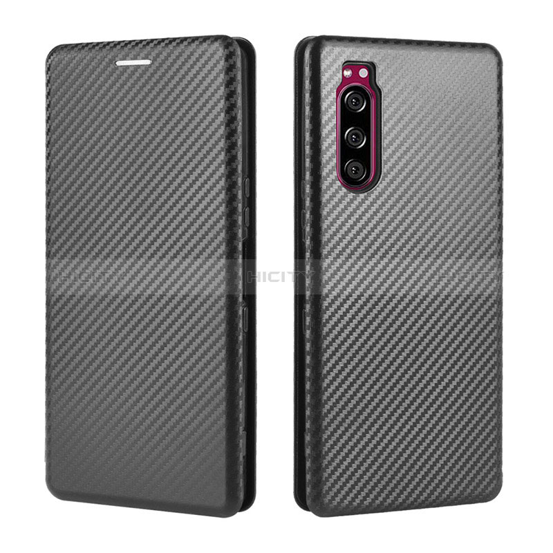 Coque Portefeuille Livre Cuir Etui Clapet L04Z pour Sony Xperia 5 II Noir Plus