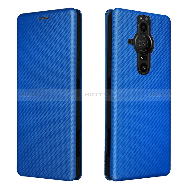 Coque Portefeuille Livre Cuir Etui Clapet L04Z pour Sony Xperia PRO-I Bleu Plus