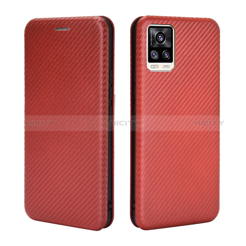 Coque Portefeuille Livre Cuir Etui Clapet L04Z pour Vivo V20 Marron Plus