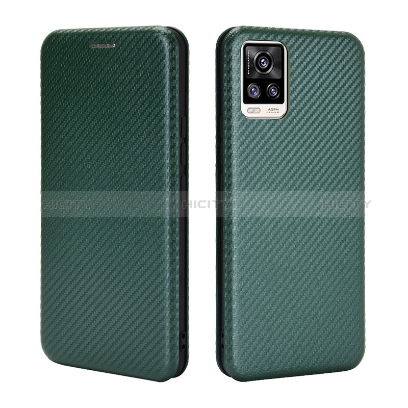 Coque Portefeuille Livre Cuir Etui Clapet L04Z pour Vivo V20 Vert Plus