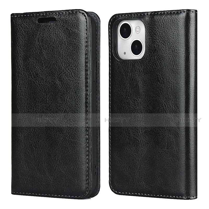 Coque Portefeuille Livre Cuir Etui Clapet L05 pour Apple iPhone 13 Noir Plus