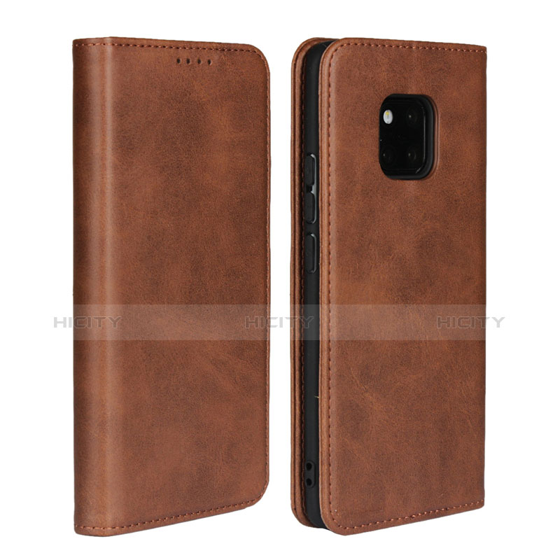 Coque Portefeuille Livre Cuir Etui Clapet L05 pour Huawei Mate 20 Pro Marron Plus