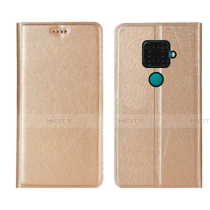 Coque Portefeuille Livre Cuir Etui Clapet L05 pour Huawei Mate 30 Lite Or Plus