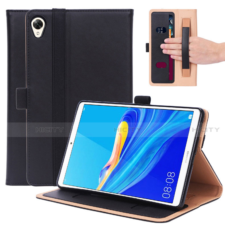 Coque Portefeuille Livre Cuir Etui Clapet L05 pour Huawei MediaPad M6 8.4 Noir Plus