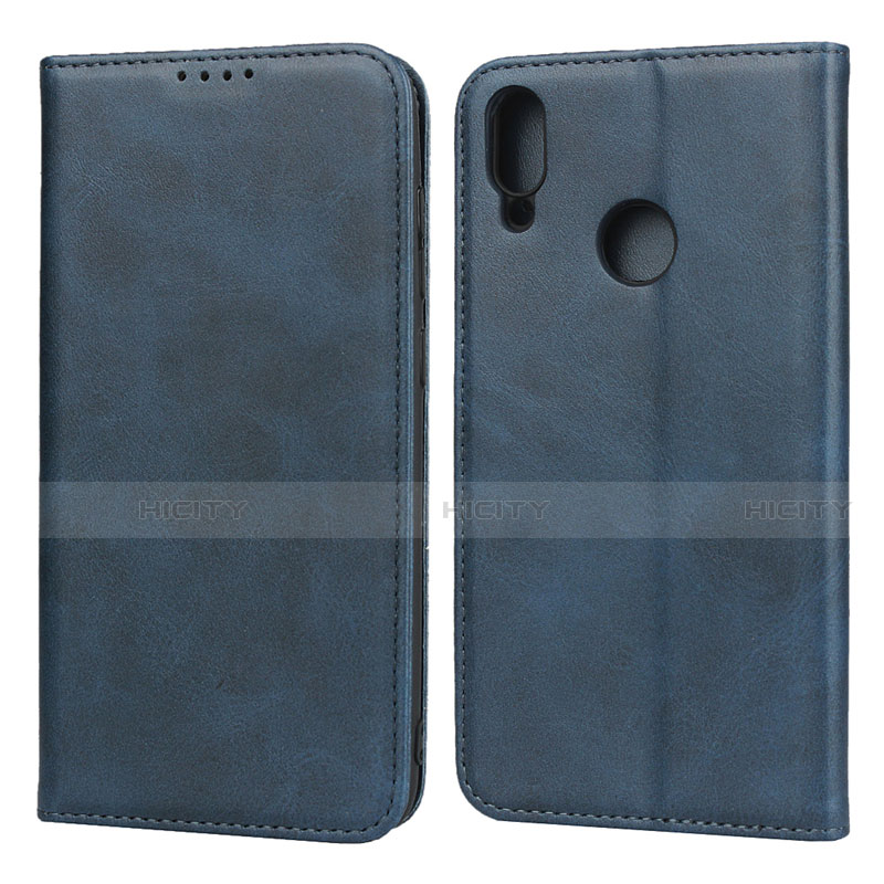 Coque Portefeuille Livre Cuir Etui Clapet L05 pour Huawei Y7 (2019) Bleu Plus