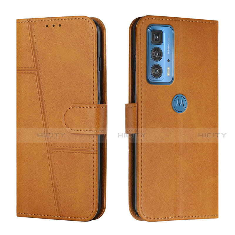 Coque Portefeuille Livre Cuir Etui Clapet L05 pour Motorola Moto Edge S Pro 5G Brun Clair Plus