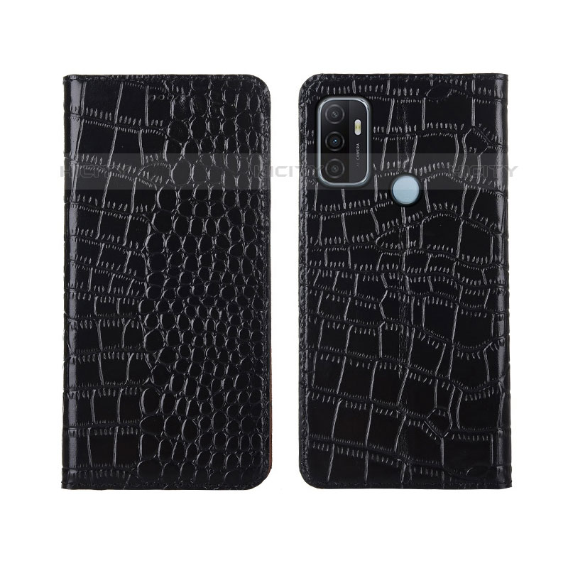 Coque Portefeuille Livre Cuir Etui Clapet L05 pour Oppo A11s Noir Plus