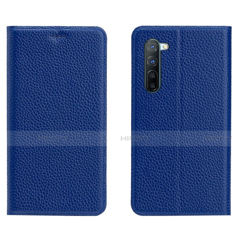 Coque Portefeuille Livre Cuir Etui Clapet L05 pour Oppo K7 5G Bleu Plus