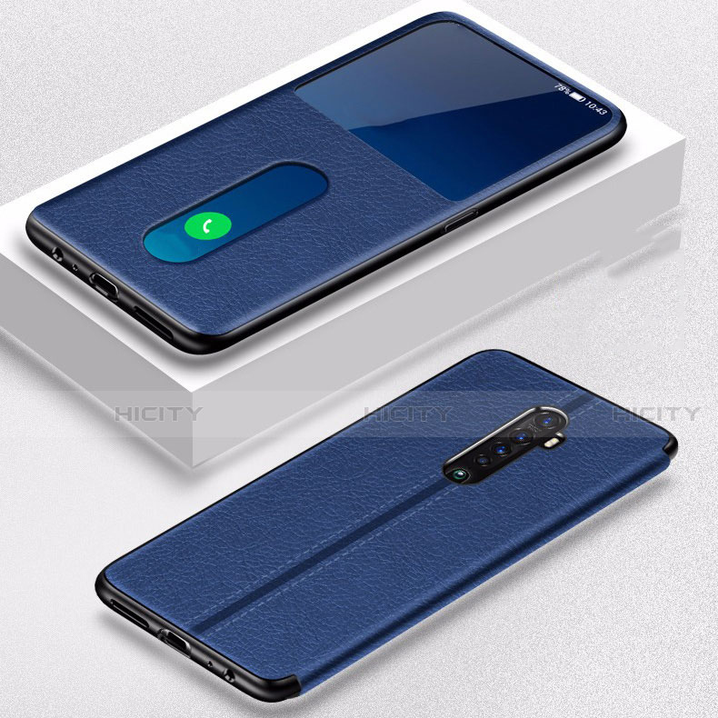 Coque Portefeuille Livre Cuir Etui Clapet L05 pour Oppo Reno2 Bleu Plus