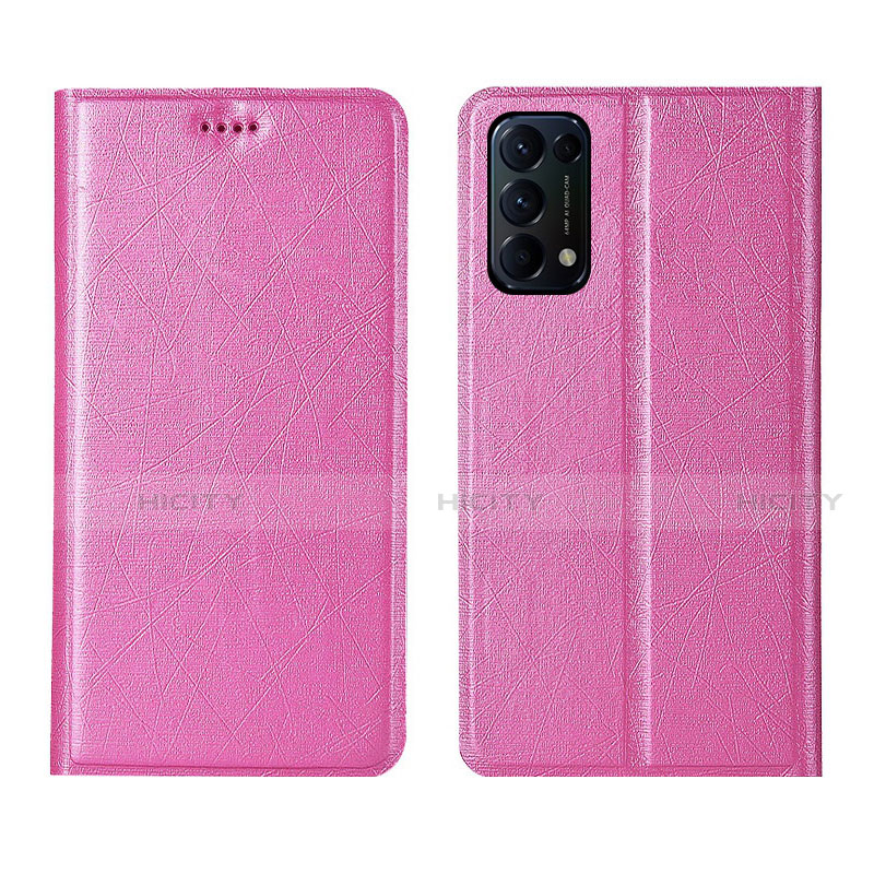 Coque Portefeuille Livre Cuir Etui Clapet L05 pour Oppo Reno5 5G Rose Plus