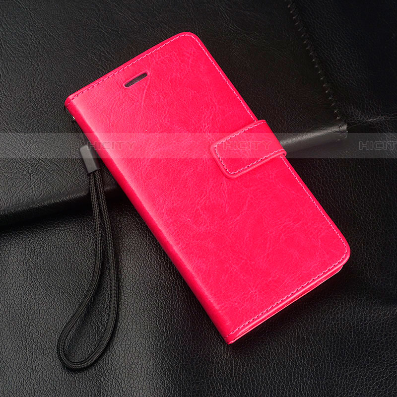 Coque Portefeuille Livre Cuir Etui Clapet L05 pour Realme XT Rose Rouge Plus