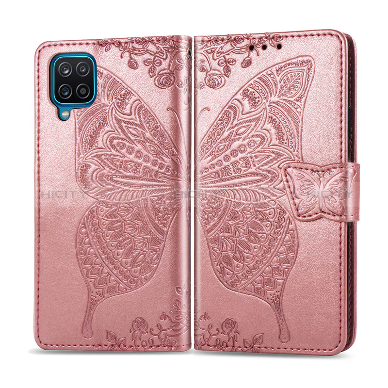 Coque Portefeuille Livre Cuir Etui Clapet L05 pour Samsung Galaxy A12 Nacho Or Rose Plus